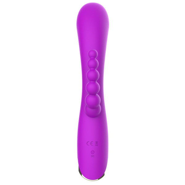 Vibromasseur triple stimulation très puissant violet USB 